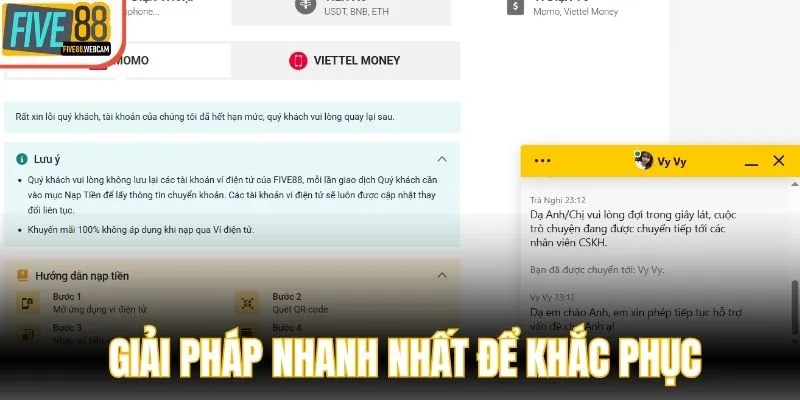 Chúng tôi sẽ được ra giải pháp nhanh nhất để khắc phục