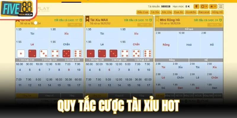 Quy tắc chơi sicbo FIVE88 chi tiết