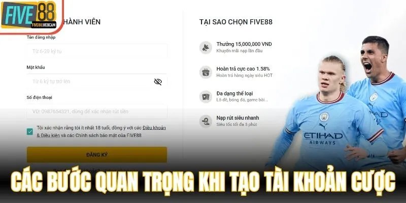 Tất tần tật các bước quan trọng khi tạo tài khoản cược 2025